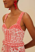 Load image into Gallery viewer, Farm Rio River Ride Red Midi Dress