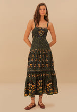 Load image into Gallery viewer, Farm Rio Flowers Arch Black Sleeveless Maxi Dress