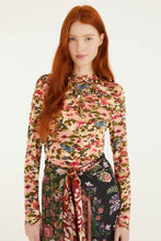 Load image into Gallery viewer, Farm Rio Ikat Tiny Flowers Pink Jersey Blouse