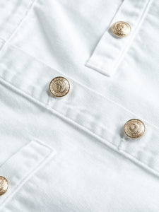 L'Agence Kris Denim Mini Skirt - Blanc