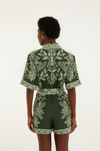 Load image into Gallery viewer, Farm Rio Dark Green Miranda Belted Romper