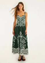 Load image into Gallery viewer, Farm Rio Dark Green Miranda Buckles Maxi Dress