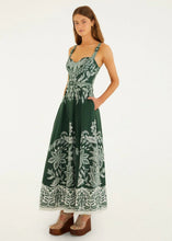 Load image into Gallery viewer, Farm Rio Dark Green Miranda Buckles Maxi Dress