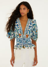 Load image into Gallery viewer, Farm Rio Flora Tile Off-White Blouse