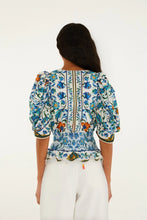 Load image into Gallery viewer, Farm Rio Flora Tile Off-White Blouse