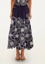 Load image into Gallery viewer, Farm Rio Flowers Richelieu Blue Skirt