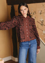 Load image into Gallery viewer, Love the Label Abigail Long Sleeve Top - Brownstone Embroidery