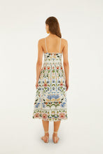 Load image into Gallery viewer, Farm Rio Stitched Garden Off-White Midi Dress