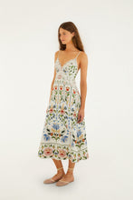 Load image into Gallery viewer, Farm Rio Stitched Garden Off-White Midi Dress