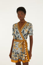 Load image into Gallery viewer, Farm Rio Stained Glass Beauty Wrap Mini Dress - Soft Blue