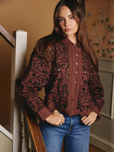 Load image into Gallery viewer, Love the Label Abigail Long Sleeve Top - Brownstone Embroidery