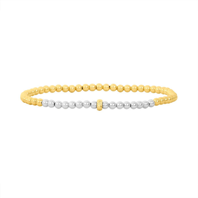 Karen Lazar 3MM Filled Bracelet w/3MM Sterling Silver & 14K Gold Rondelle