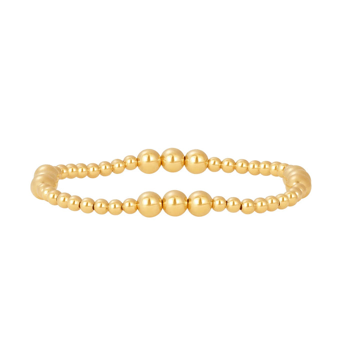 Karen Lazar 3MM & 5MM Pattern Signature Bracelet - Yellow Gold