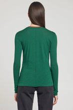 Load image into Gallery viewer, Goldie Long Sleeve Metallic Tipped Ringer Tee - Spruce