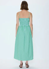 Load image into Gallery viewer, Pistola Bianca Shirred Bodice Dress - Green Blue Stripe