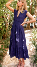 Load image into Gallery viewer, Marea Fiona Dress - Navy Demi Eyelet