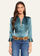 Load image into Gallery viewer, L'Agence Dani Silk Blouse - Cadet Blue