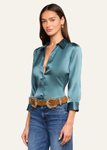 Load image into Gallery viewer, L'Agence Dani Silk Blouse - Cadet Blue
