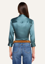Load image into Gallery viewer, L'Agence Dani Silk Blouse - Cadet Blue