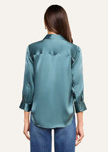 Load image into Gallery viewer, L'Agence Dani Silk Blouse - Cadet Blue