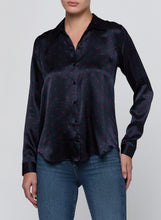 Load image into Gallery viewer, L'Agence Tyler Silk Blouse - Midnight Sangria Polka Dot