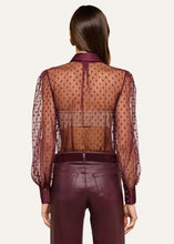 Load image into Gallery viewer, L'Agence Sophie Long-Sleeved Blouse - Deep Sangria Swiss Dot