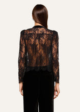 Load image into Gallery viewer, L'Agence Dorothea Velvet Lace Blouse - Black