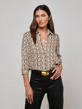 Load image into Gallery viewer, L&#39;Agence Nina Silk Blouse - Ecru Multi Geo Print