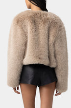 Load image into Gallery viewer, BLANKNYC Prime Asset Collarless Fur Jacket - Sand
