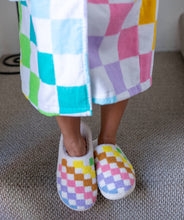 Load image into Gallery viewer, Living Royal Indoor/Outdoor Slippers - Rainbow Checkered