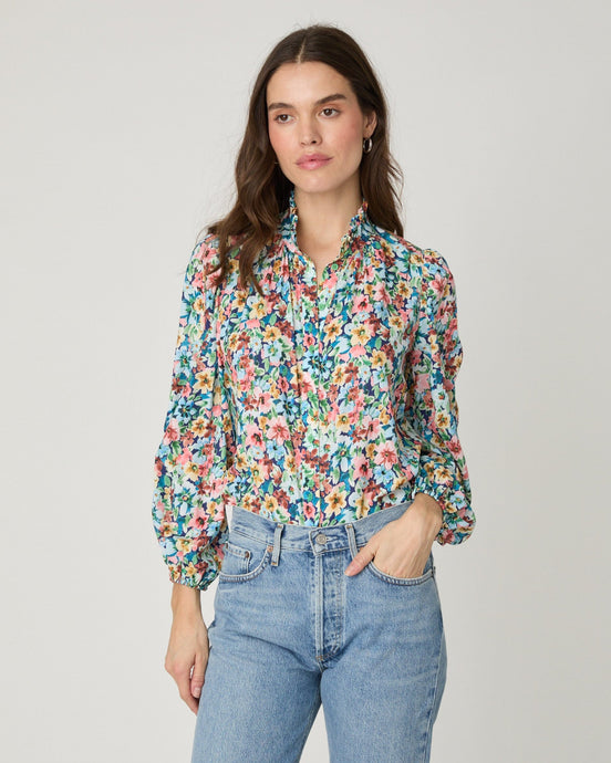 Shoshanna Ingrid Top - Blue Multi