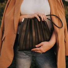 Load image into Gallery viewer, Melie Bianco Carrie Pleated Vegan Shoulder Bag - Olive