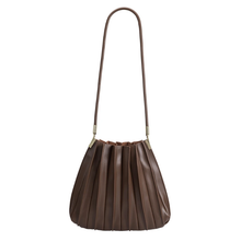 Load image into Gallery viewer, Melie Bianco Carrie Pleated Vegan Shoulder -  Chocolate