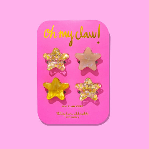 Taylor Elliott Designs Mini Claw Clips - Gold Confetti Stars