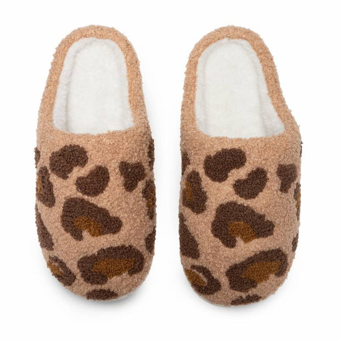 Living Royal Indoor/Outdoor Leopard Slippers - Brown
