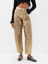 Load image into Gallery viewer, Ganni Foil Denim Stary - Gold