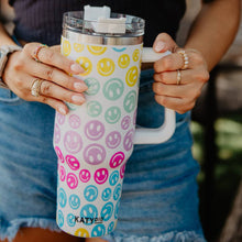 Load image into Gallery viewer, Katydid Pastel Happy Face Tumbler Cup with Handle