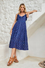 Load image into Gallery viewer, Nine Lives Bazaar Florentina Midi Dress - Indigo