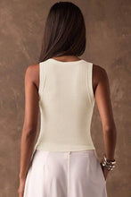 Load image into Gallery viewer, Soli Echo - Studded Ribbed Square Neck Crop Tank: BEIGE / S