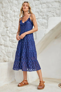 Nine Lives Bazaar Florentina Midi Dress - Indigo