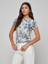 Load image into Gallery viewer, L'Agence Ressi Fitted Tee - Grey Multi Watercolor Butterfly