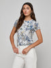 L'Agence Ressi Fitted Tee - Grey Multi Watercolor Butterfly