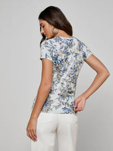 Load image into Gallery viewer, L'Agence Ressi Fitted Tee - Grey Multi Watercolor Butterfly