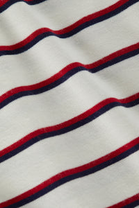 L'Agence Lucille Striped Boatneck Top -  Red/Navy/White Stripe
