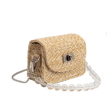 Load image into Gallery viewer, Melie Bianco Krystal Mini Straw Crossbody Bag - Natural