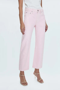 Pistola Lexi Mid Rise Bowed Straight Jean - Blush