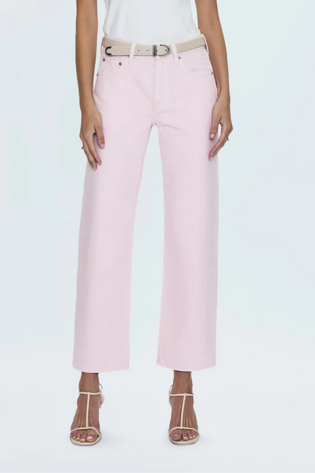 Pistola Lexi Mid Rise Bowed Straight Jean - Blush