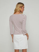 Load image into Gallery viewer, L&#39;Agence Lucille Striped Boatneck Top -  Red/Navy/White Stripe