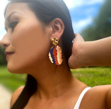 Load image into Gallery viewer, Mayana Designs Co Beaded Handwoven Organic Oval Drop Earrings - 3 Colors