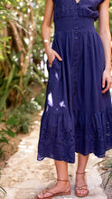 Load image into Gallery viewer, Marea Fiona Dress - Navy Demi Eyelet